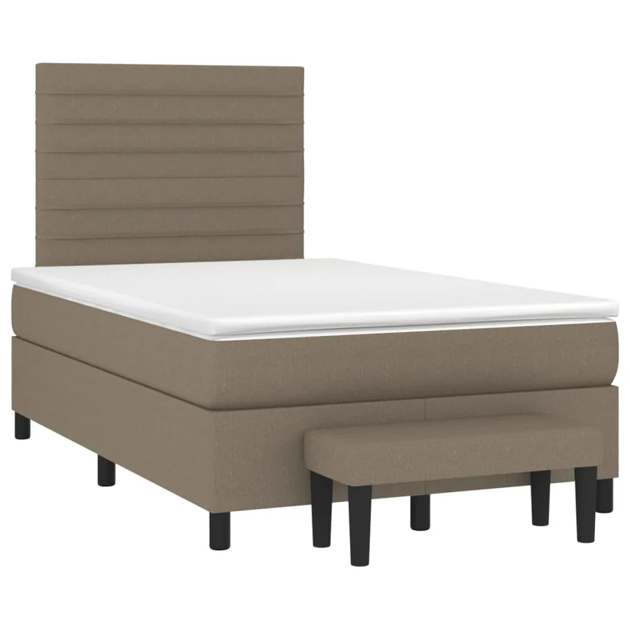 Sommier à lattes de lit avec matelas Taupe 120x200 cm Tissu - 3