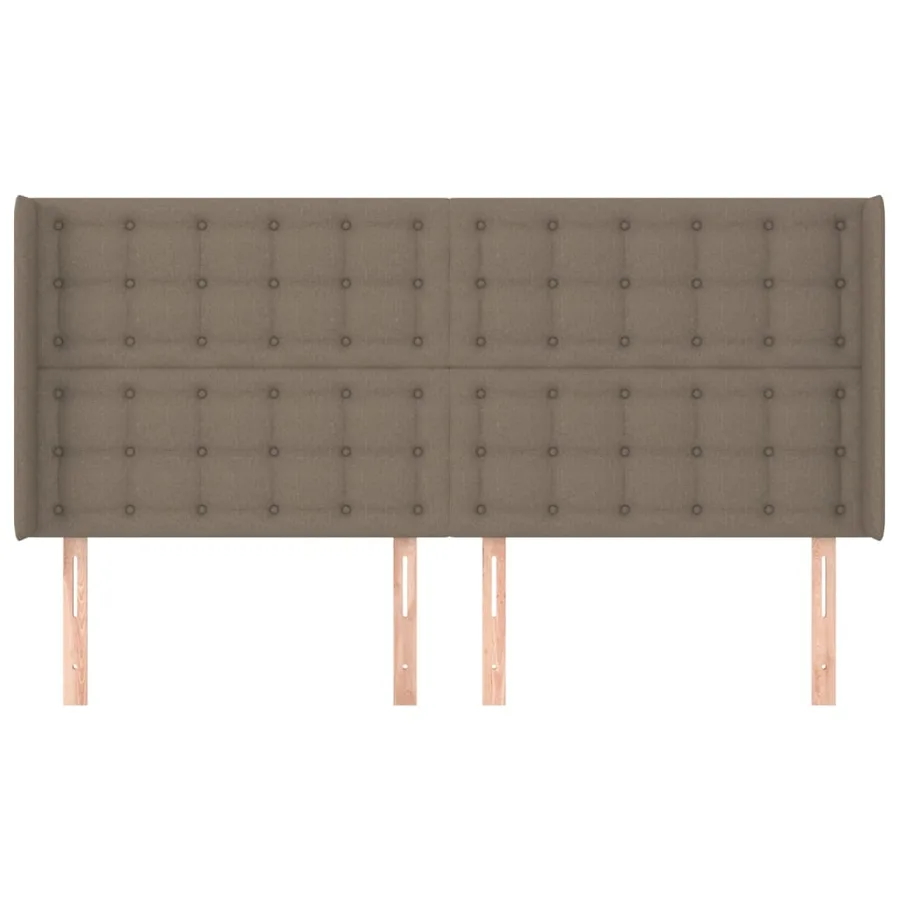 Tête de lit avec oreilles Taupe 163x16x118/128 cm Tissu - 3