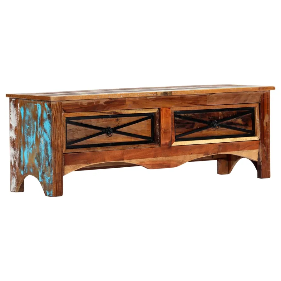 Meuble TV 120x30x40 cm Bois de récupération massif - 11