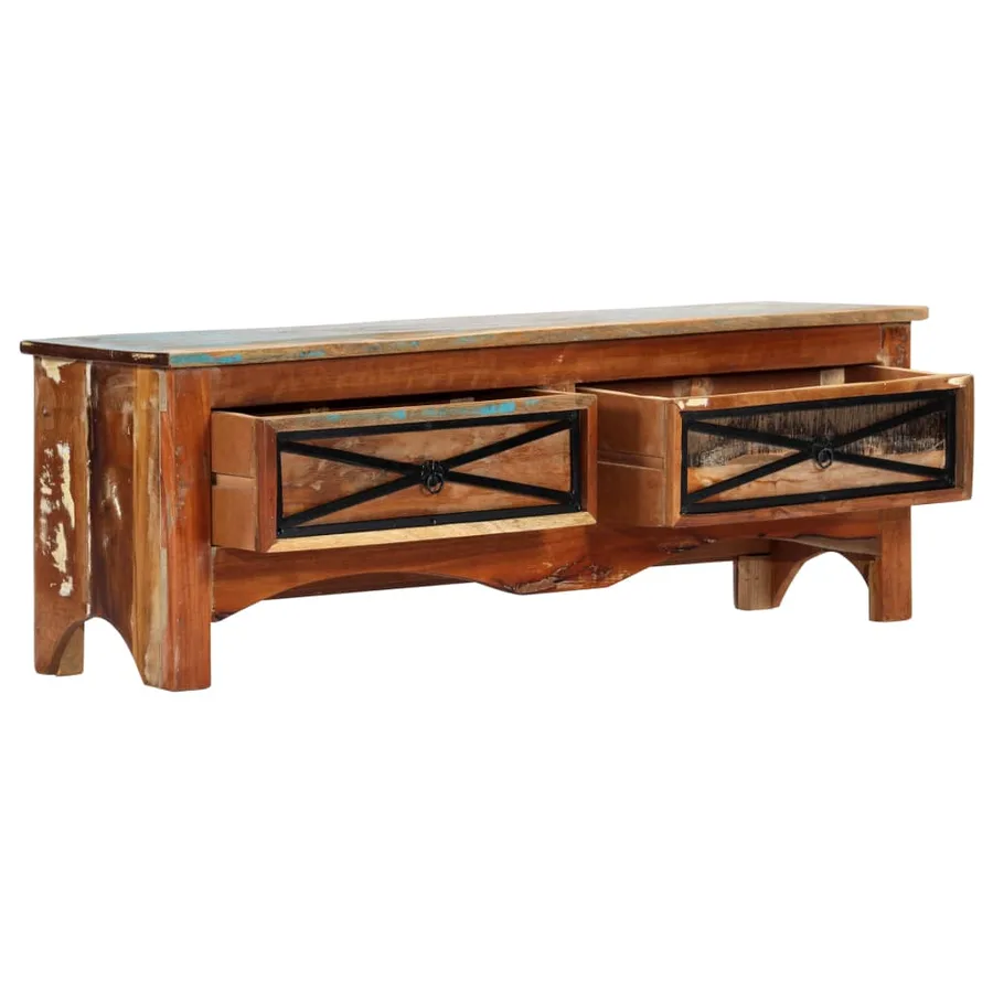 Meuble TV 120x30x40 cm Bois de récupération massif - 3