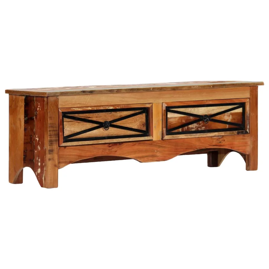 Meuble TV 120x30x40 cm Bois de récupération massif - 9