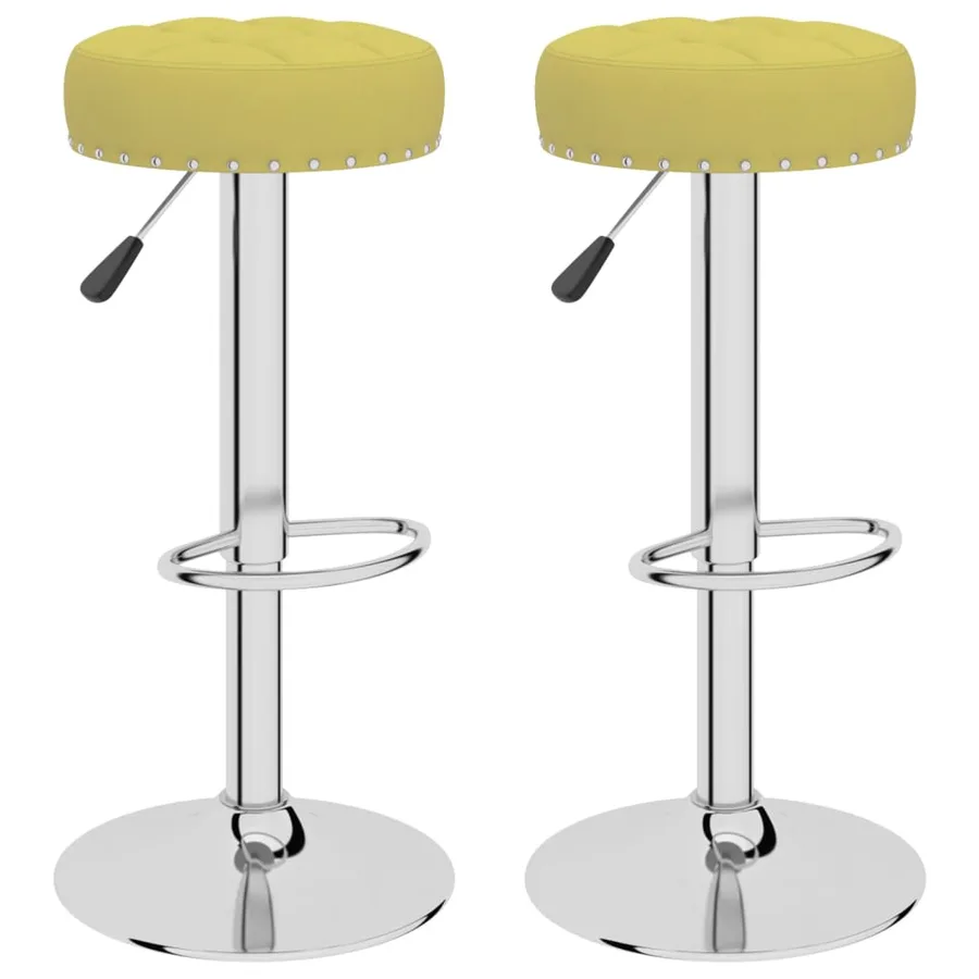 Tabourets de bar lot de 2 vert tissu - 2