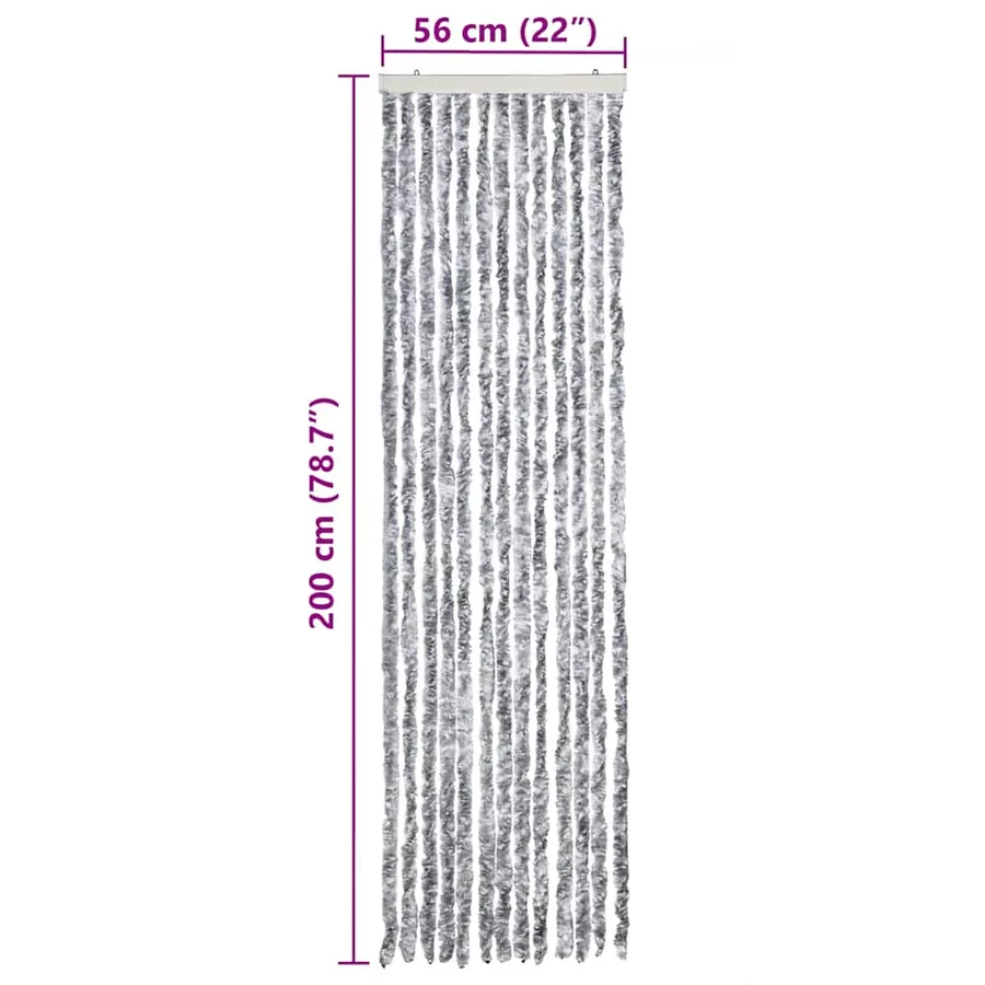 Moustiquaire Blanc et gris 56x200 cm Chenille - 7