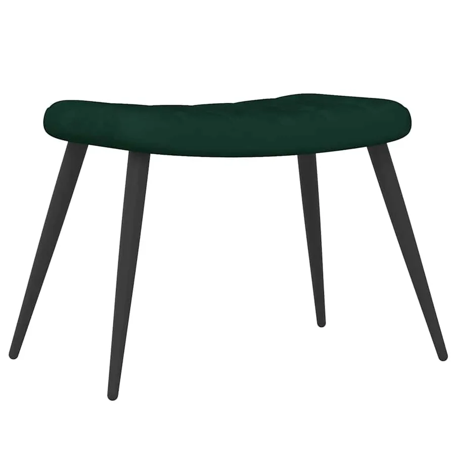 Chaise de relaxation avec tabouret Vert foncé Velours - 7
