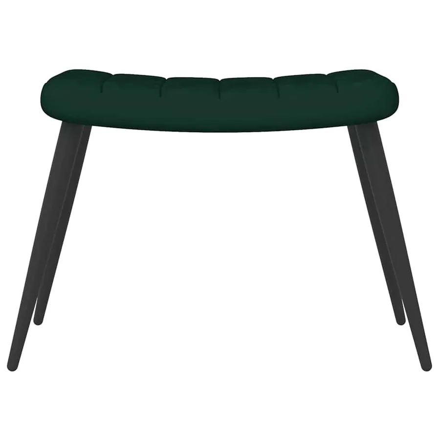 Chaise de relaxation avec tabouret Vert foncé Velours - 8