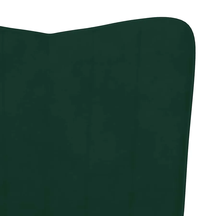 Chaise de relaxation avec tabouret Vert foncé Velours - 9