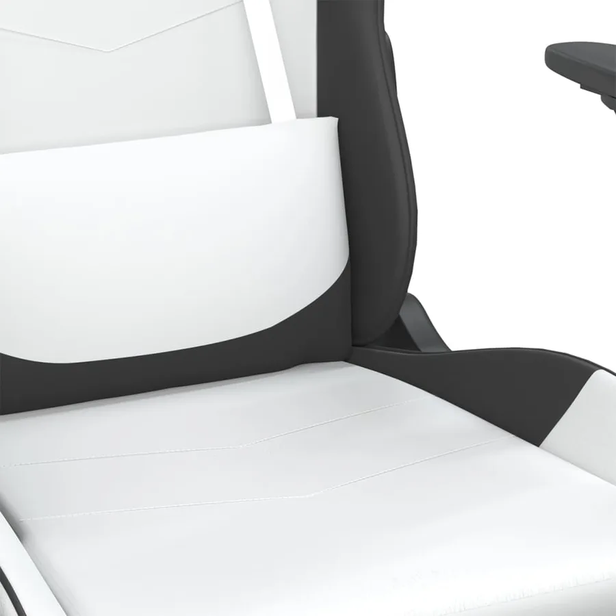 Chaise de jeu Blanc et noir Similicuir - 8