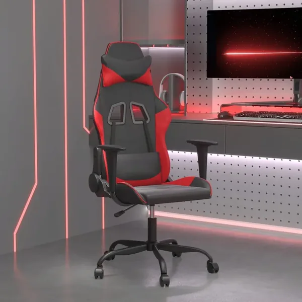 Chaise de jeu de massage Noir et rouge Similicuir