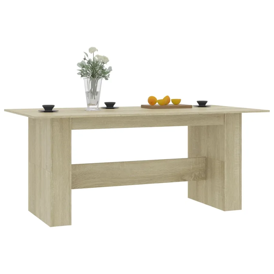 Table à manger Chêne sonoma 180x90x76 cm Bois d’ingénierie - 3