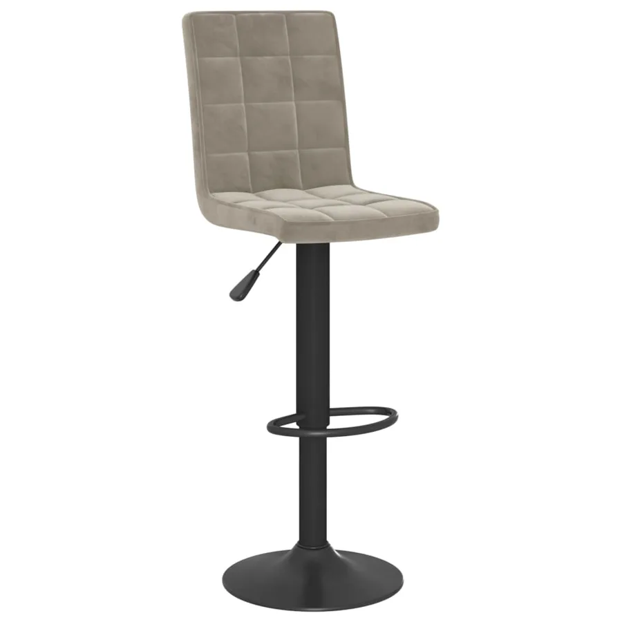 Tabouret de bar Gris clair Velours - 2
