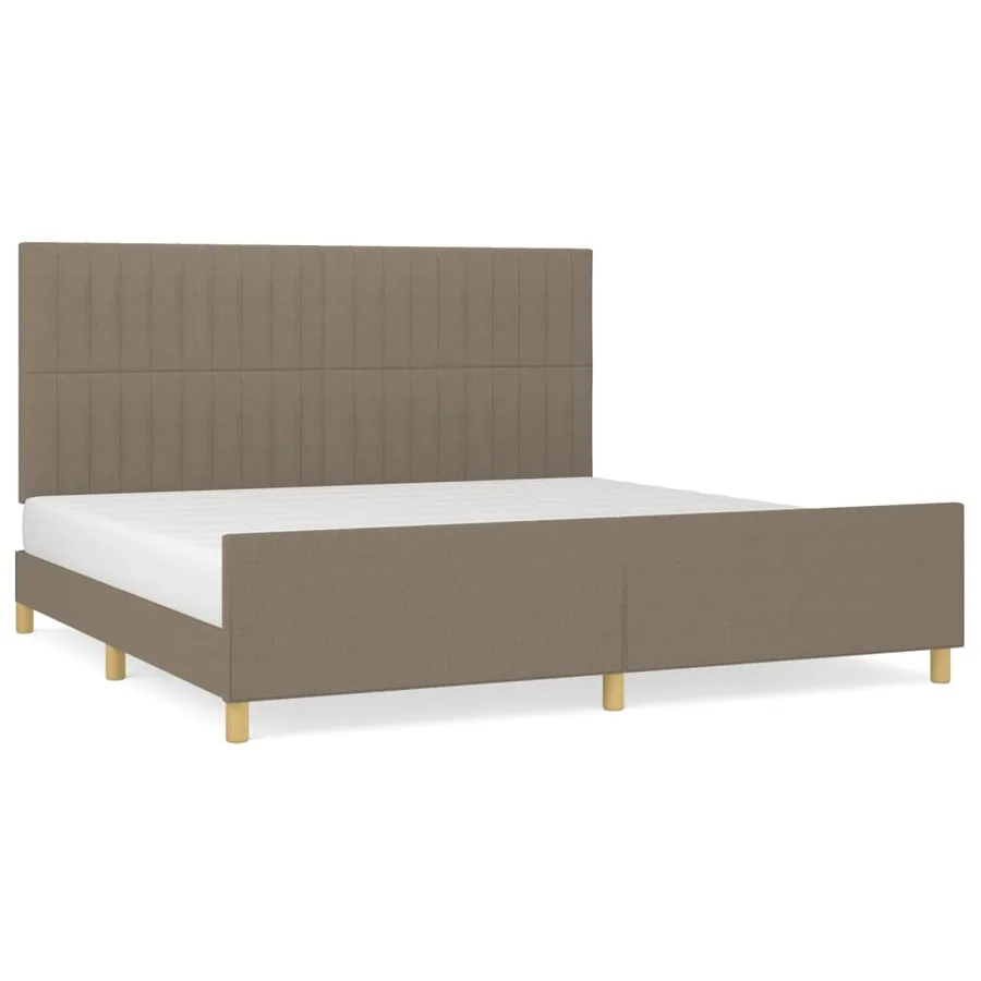 Cadre de lit sans matelas taupe 200x200 cm tissu - 2