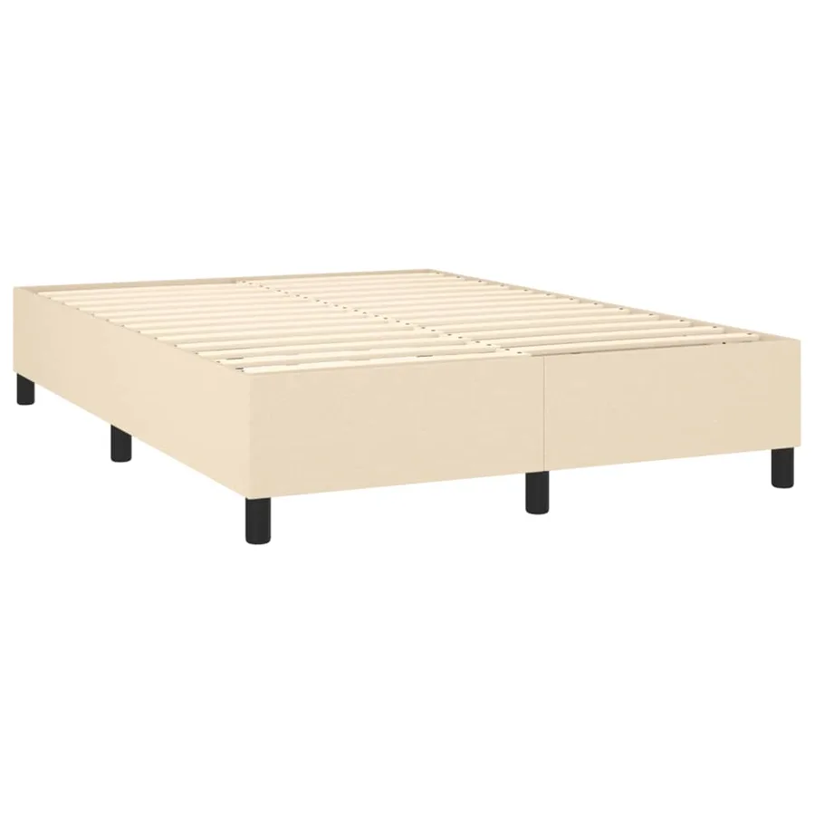 Sommier à lattes de lit avec matelas Crème 140x190 cm Tissu - 4