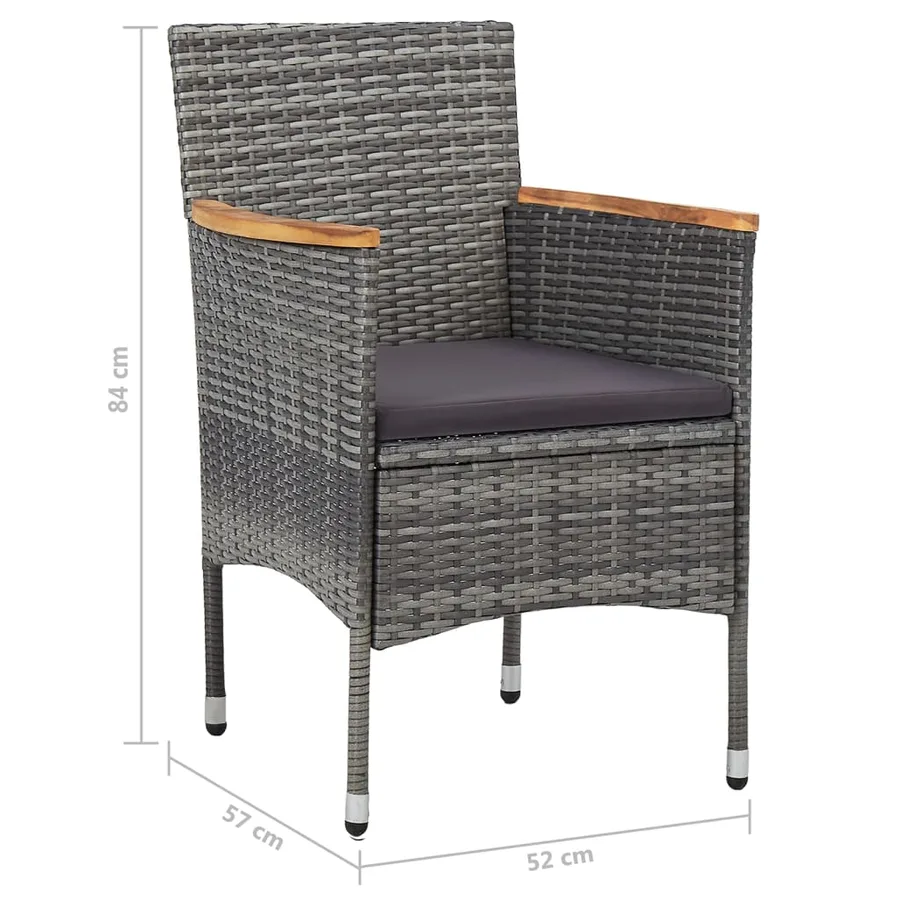 Ensemble à manger de jardin 5 pcs Gris - 10