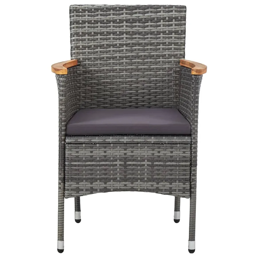 Ensemble à manger de jardin 5 pcs Gris - 5