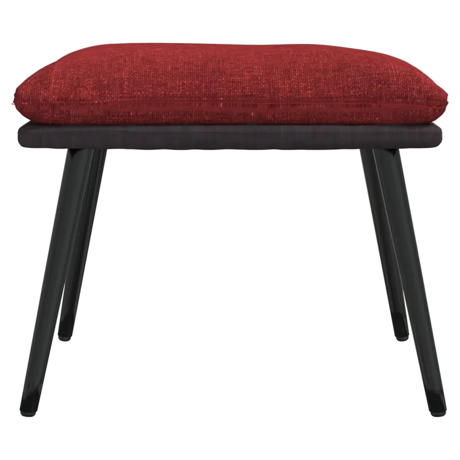 Repose-pied Rouge bordeaux 45x29,5x35 cm Tissu et similicuir - 3