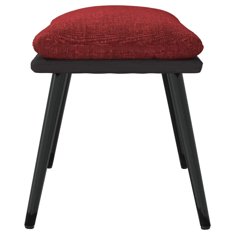 Repose-pied Rouge bordeaux 45x29,5x35 cm Tissu et similicuir - 4