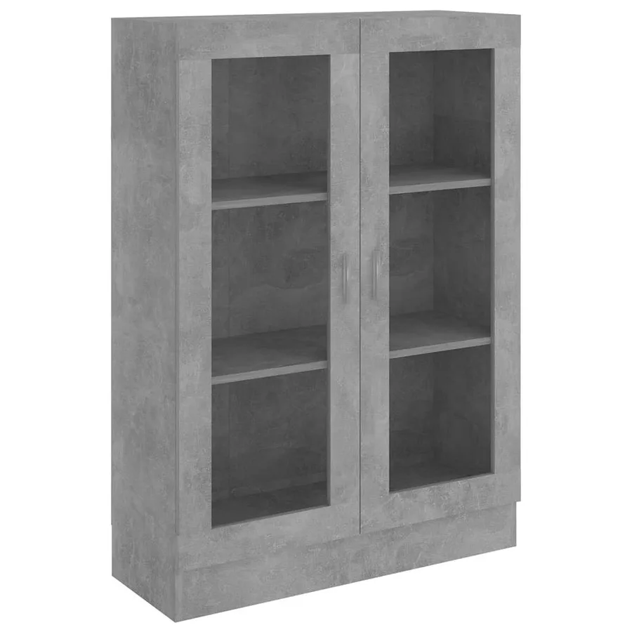 Armoire à vitrine Gris béton 82,5x30,5x115 cm Bois d'ingénierie - 2