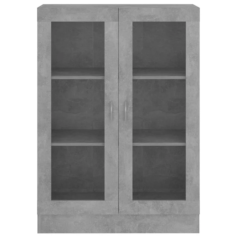 Armoire à vitrine Gris béton 82,5x30,5x115 cm Bois d'ingénierie - 5