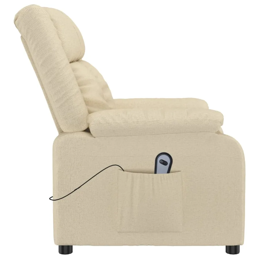 Fauteuil inclinable électrique Crème Tissu - 5