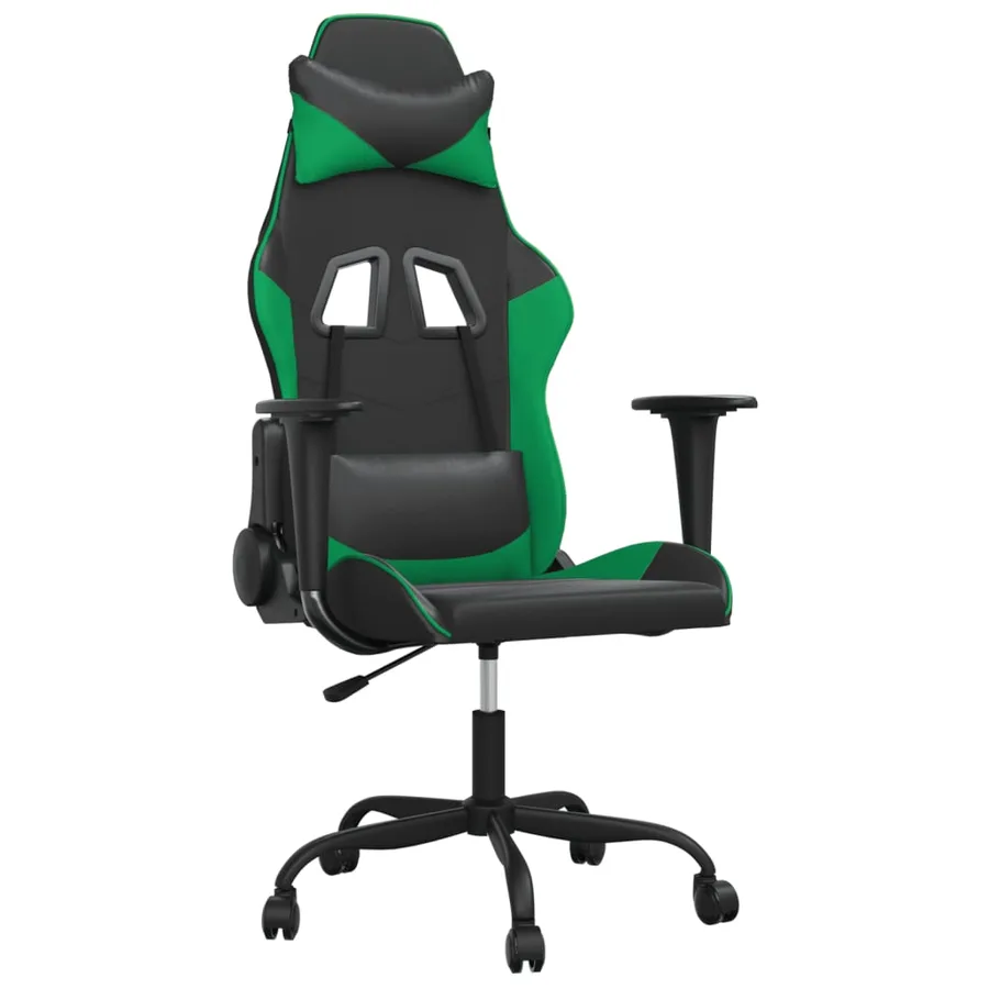 Chaise de jeu de massage Noir et vert Similicuir - 2
