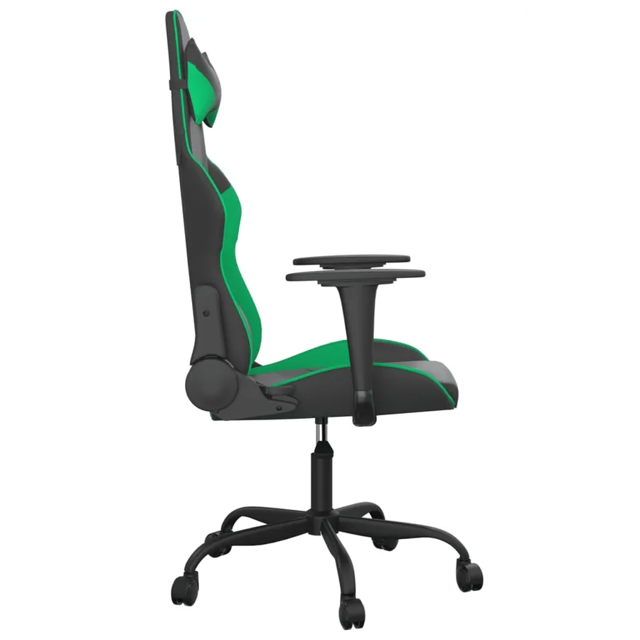Chaise de jeu de massage Noir et vert Similicuir - 4