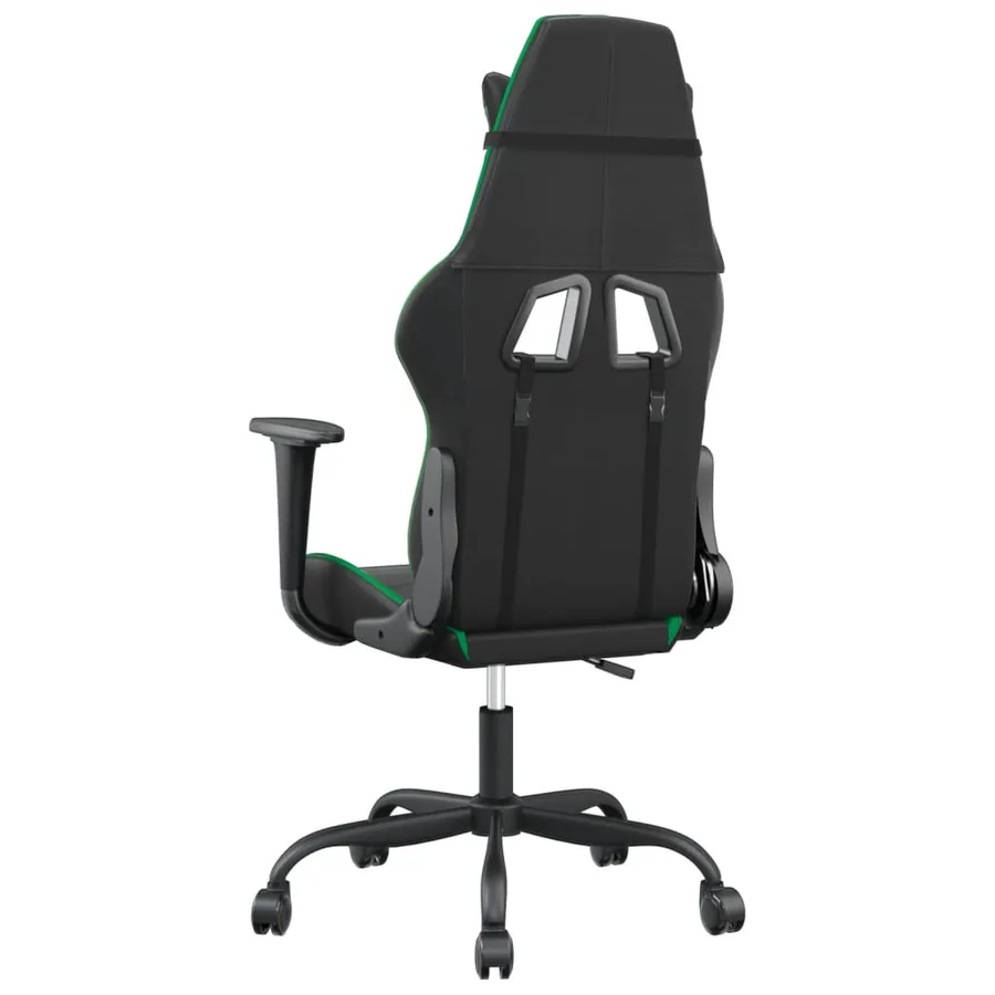 Chaise de jeu de massage Noir et vert Similicuir - 5