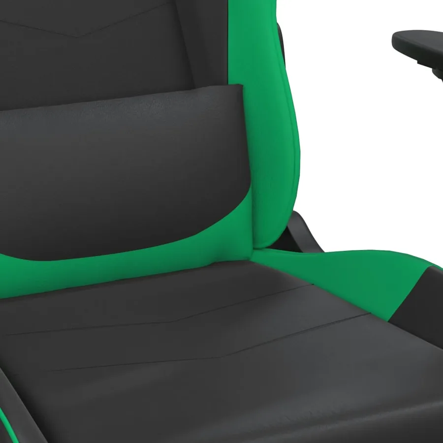 Chaise de jeu de massage Noir et vert Similicuir - 8