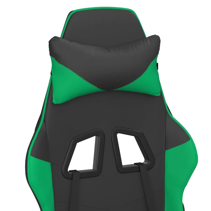 Chaise de jeu de massage Noir et vert Similicuir - 9