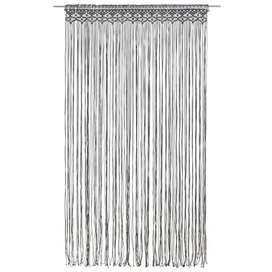 Rideau en macramé Anthracite 140x240 cm Coton - 2
