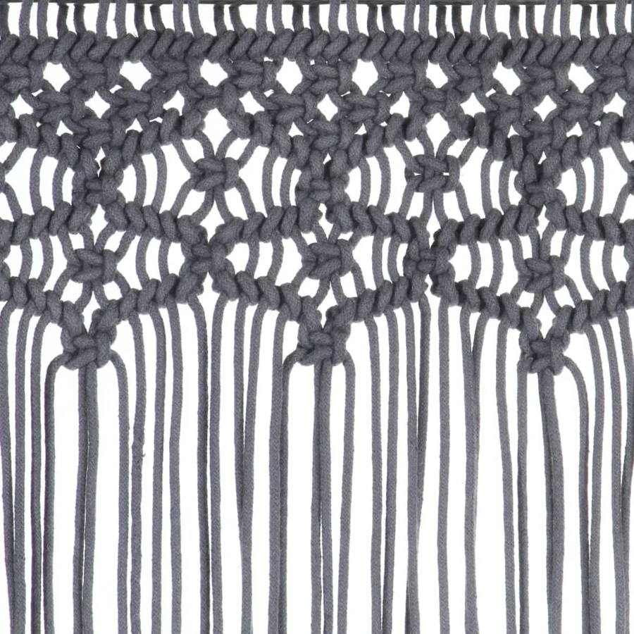 Rideau en macramé Anthracite 140x240 cm Coton - 4