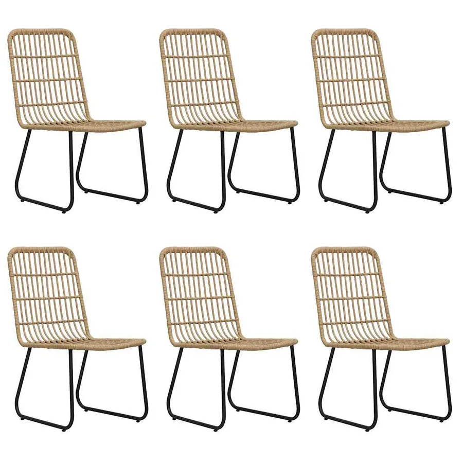 Ensemble à manger d'extérieur 7 pcs résine tressée et verre - 3