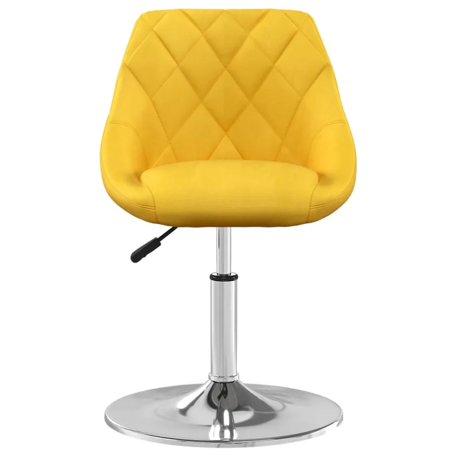 Chaises pivotantes à manger lot de 4 jaune moutarde velours - 3
