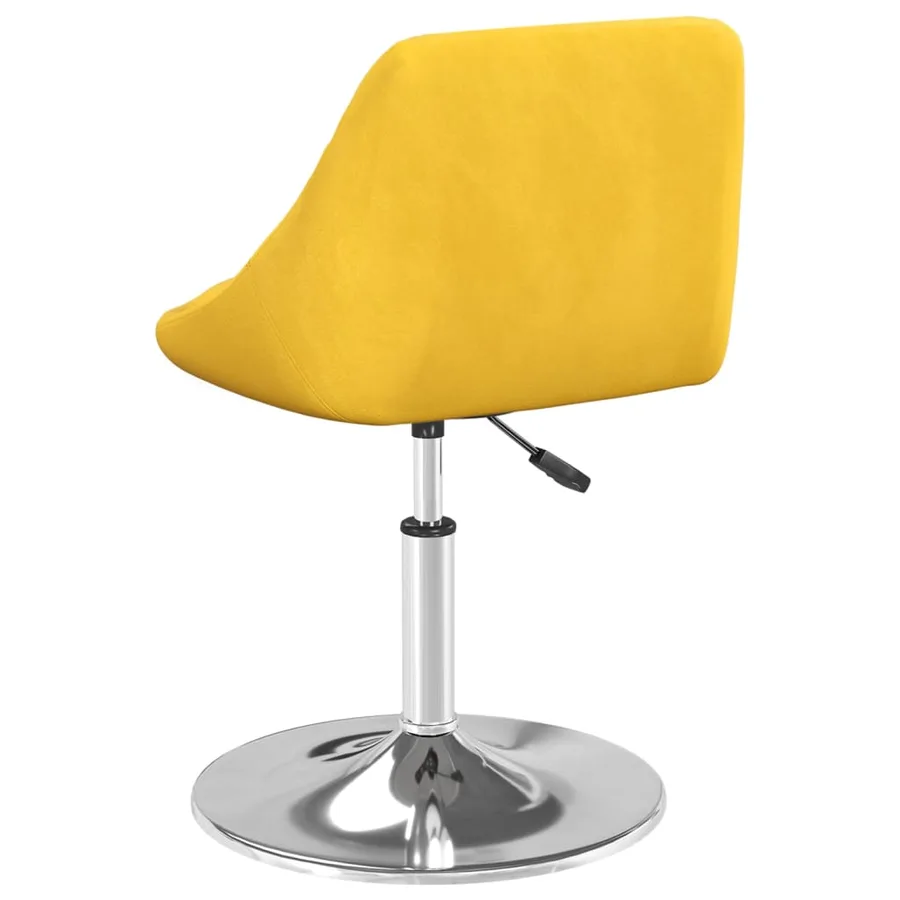 Chaises pivotantes à manger lot de 4 jaune moutarde velours - 5