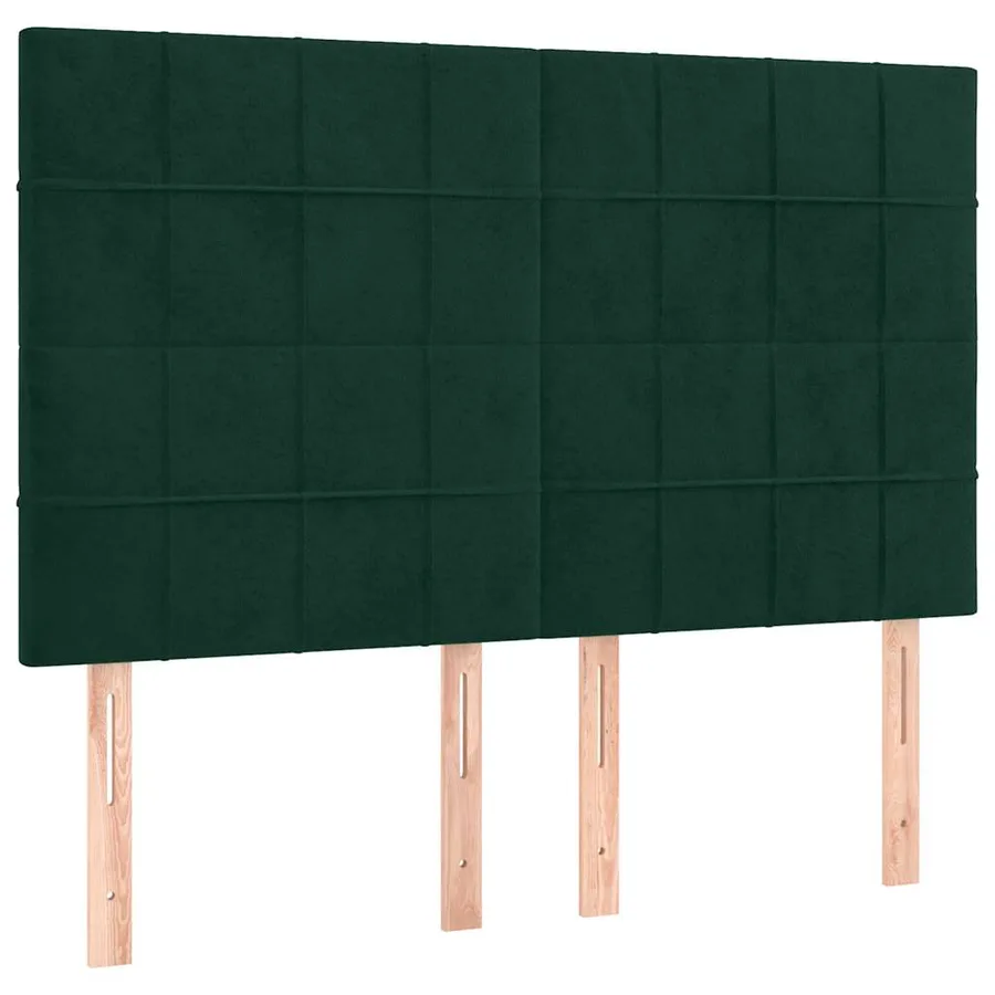 Sommier à lattes de lit matelas et LED Vert foncé 140x200 cm - 7