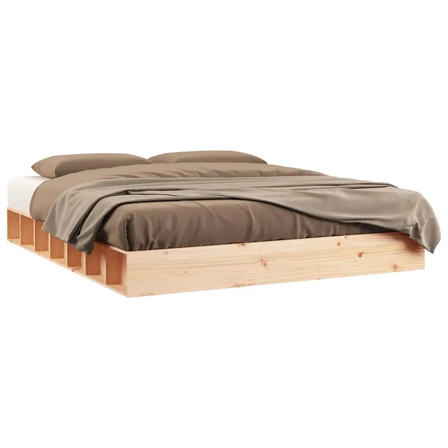 Cadre de lit sans matelas 160x200 cm bois massif - 2