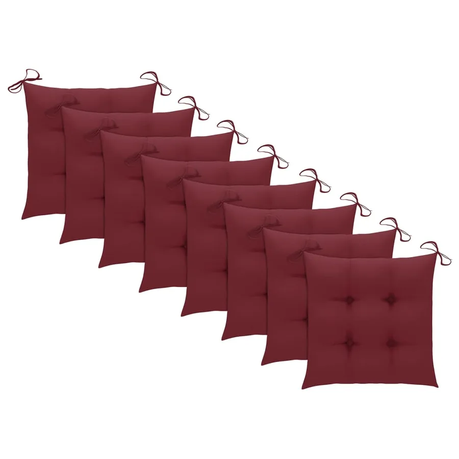 Chaises de jardin empilables avec coussins lot de 8 Teck solide - 7