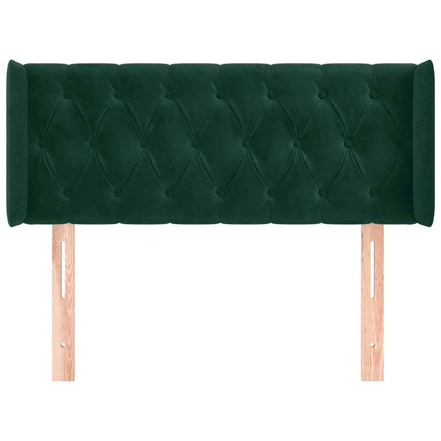 Tête de lit avec oreilles Vert foncé 93x16x78/88 cm Velours - 3