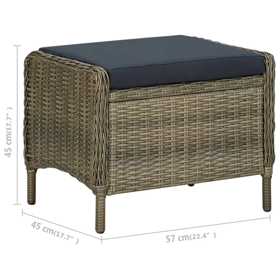 Ensemble à manger de jardin 5 pcs Marron - 11