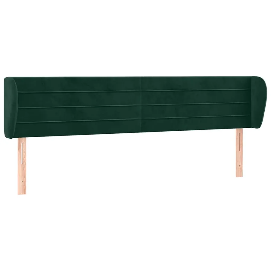 Tête de lit avec oreilles Vert foncé 183x23x78/88 cm Velours - 2