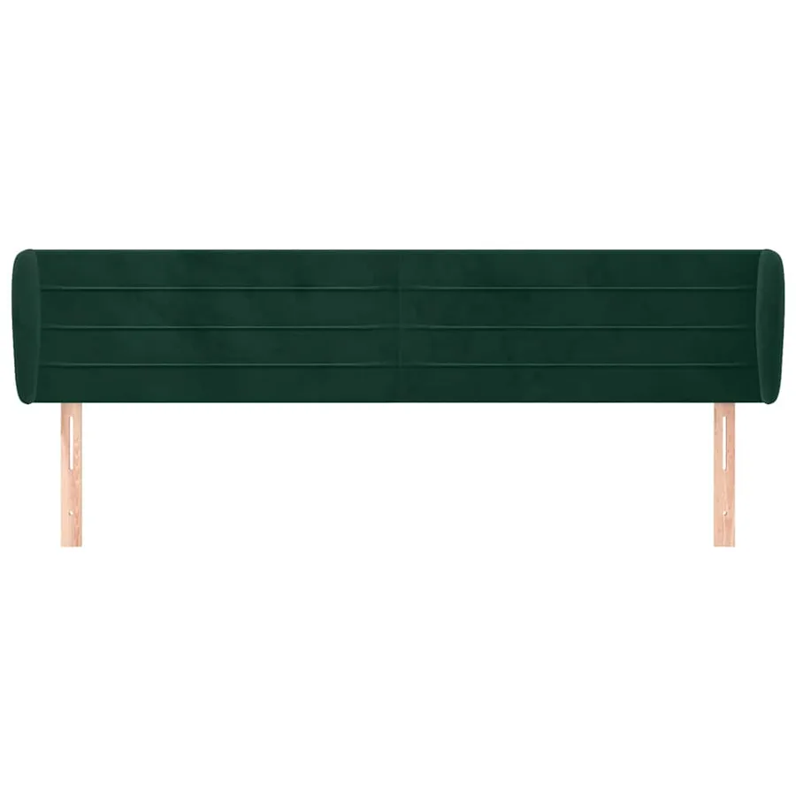 Tête de lit avec oreilles Vert foncé 183x23x78/88 cm Velours - 3