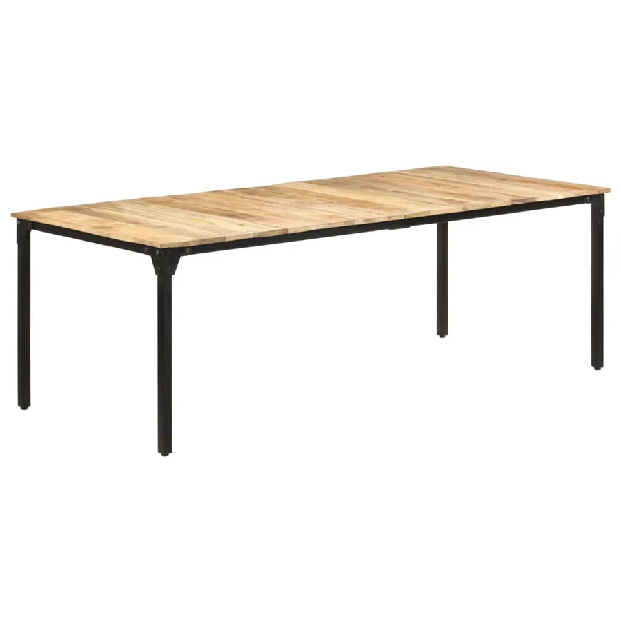 Table de salle à manger 220x100x76 cm Bois de manguier brut - 9