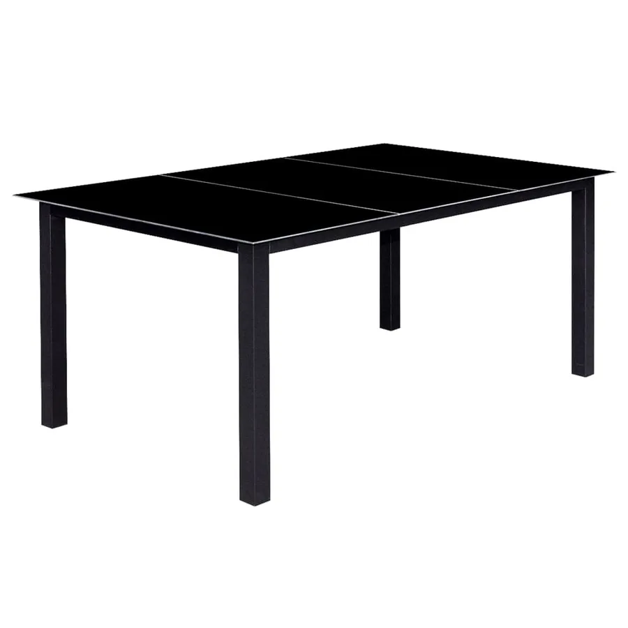 Ensemble à manger d'extérieur pliable 9 pcs Aluminium Noir - 3