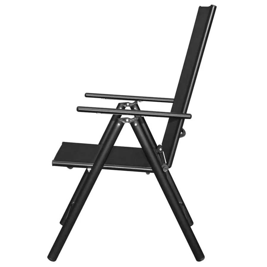 Ensemble à manger d'extérieur pliable 9 pcs Aluminium Noir - 5