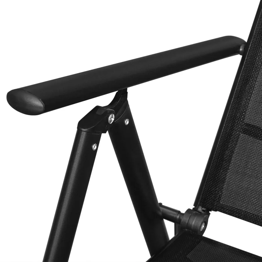 Ensemble à manger d'extérieur pliable 9 pcs Aluminium Noir - 7