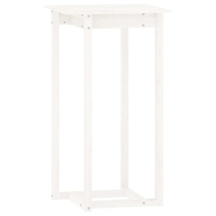 Ensemble de bar 3 pcs Blanc Bois de pin massif - 7