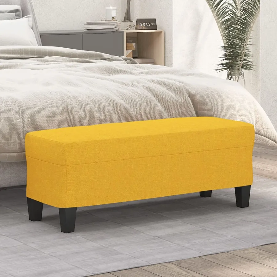 Banc Jaune clair 100x35x41 cm Tissu