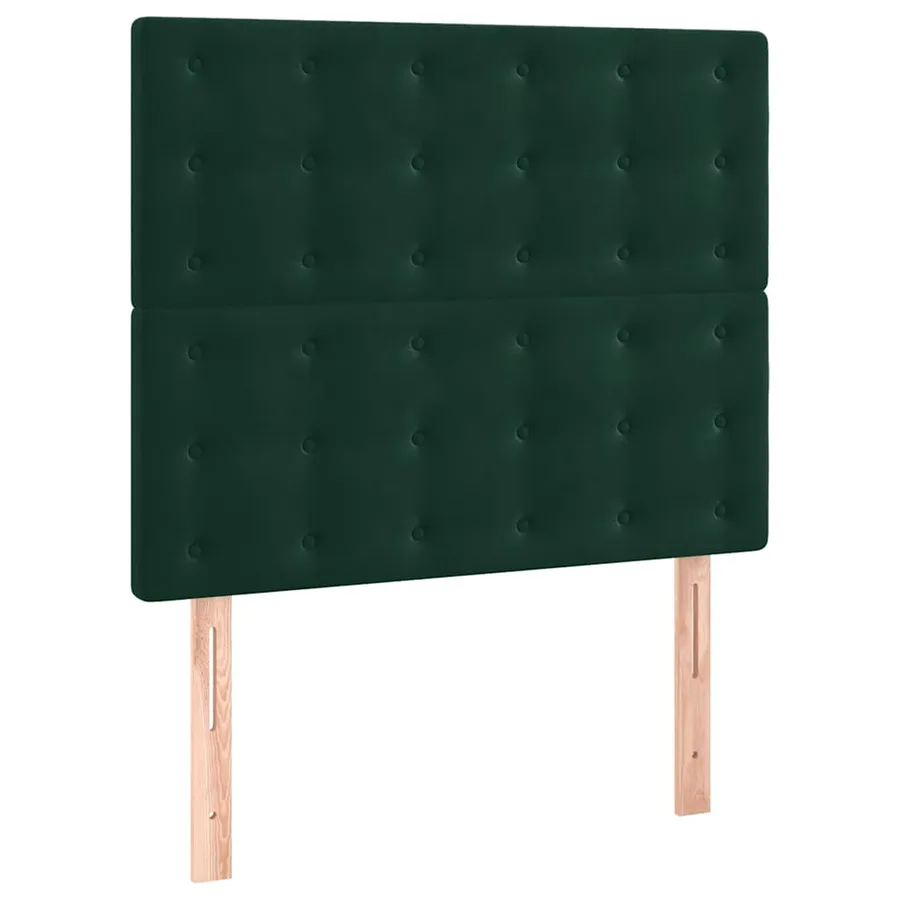 Cadre de lit sans matelas vert foncé 90x190 cm velours - 7