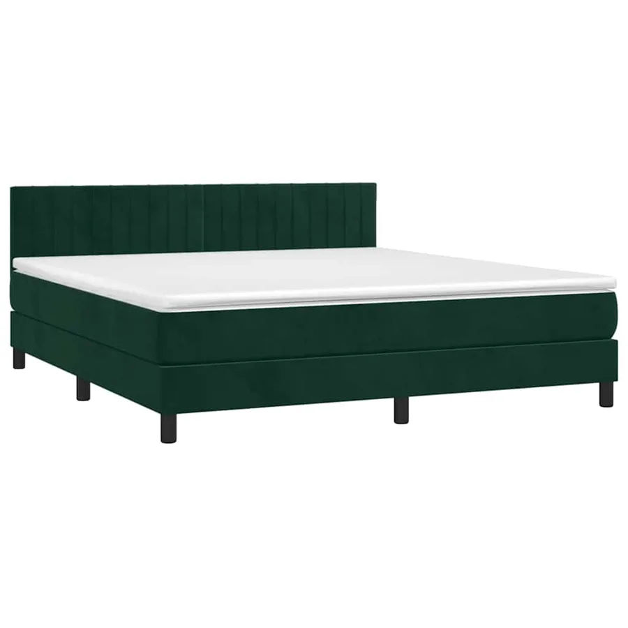 Sommier à lattes de lit et matelas Vert foncé 160x200cm Velours - 3