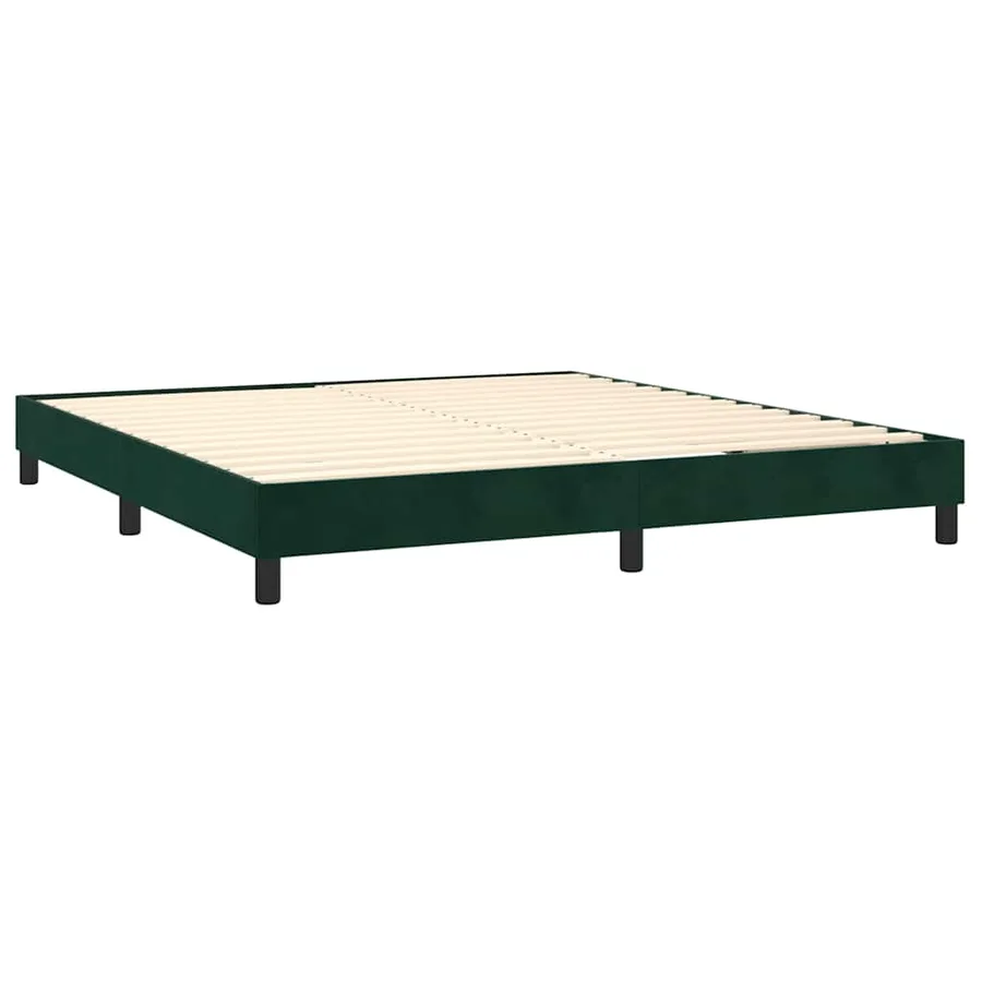 Sommier à lattes de lit et matelas Vert foncé 160x200cm Velours - 4