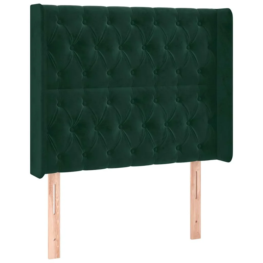 Tête de lit à LED Vert foncé 93x16x118/128 cm Velours - 3